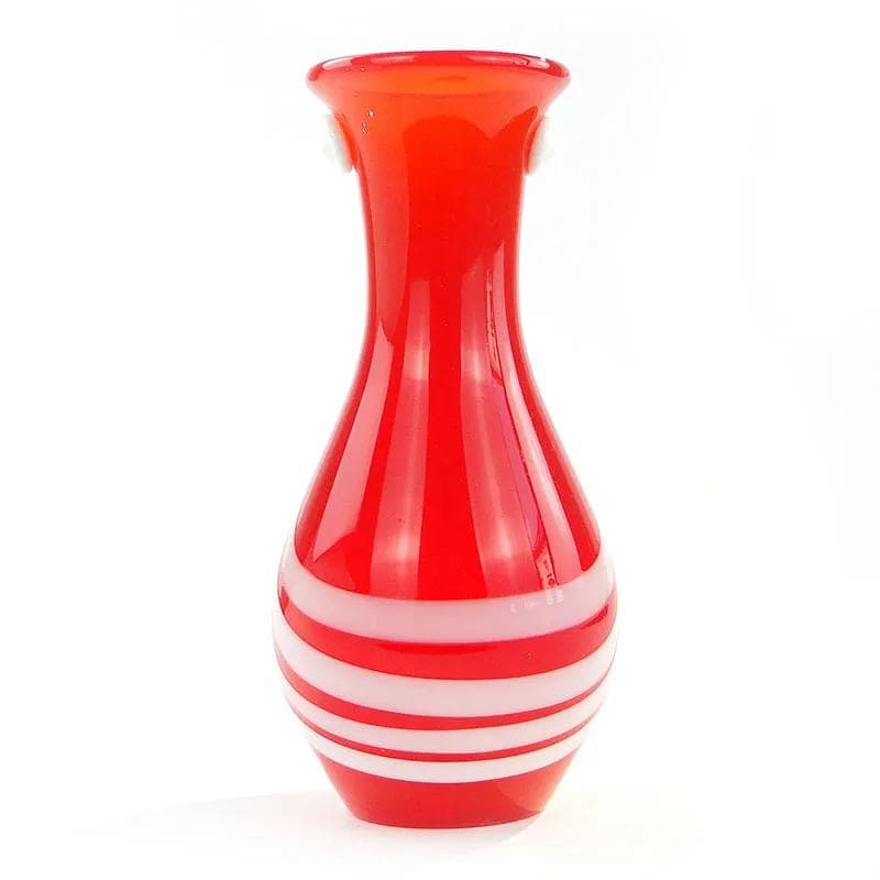 Wazon, szkło czerwony, proj. L. Fiedorowicz, Polska, lata 80. - 23270