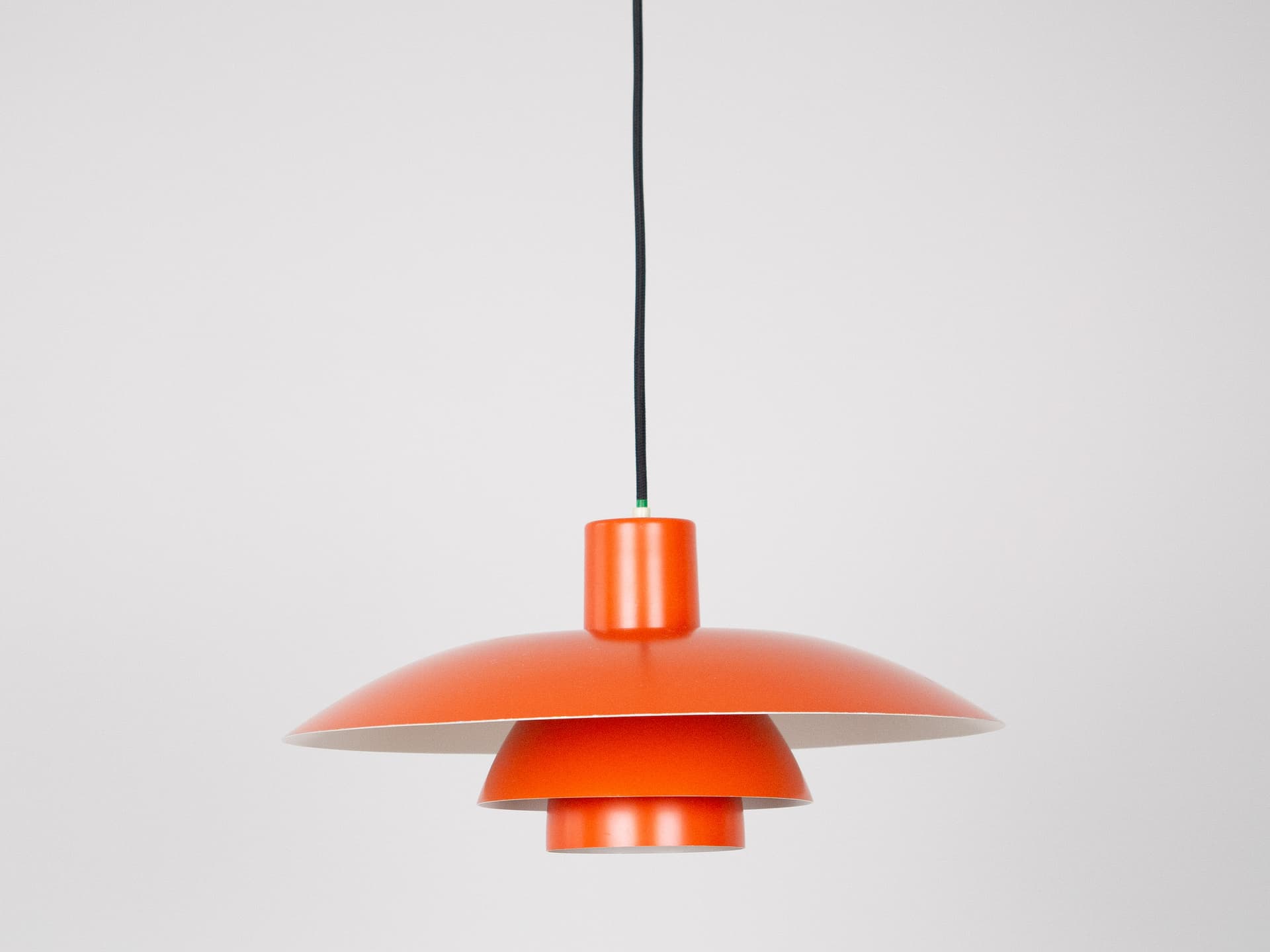 Lampa wisząca PH 4/3, czerwona, aluminium, proj. P. Henningsen, Louis Poulsen, Dania, lata 70. - 314895