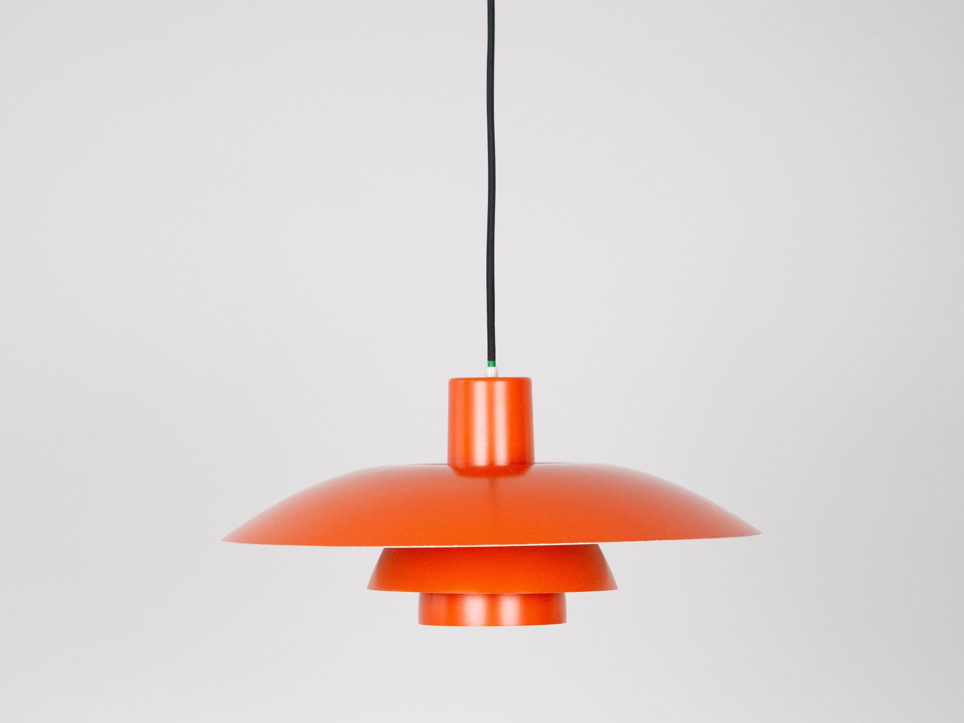 Lampa wisząca PH 4/3, czerwona, aluminium, proj. P. Henningsen, Louis Poulsen, Dania, lata 70. - 314896