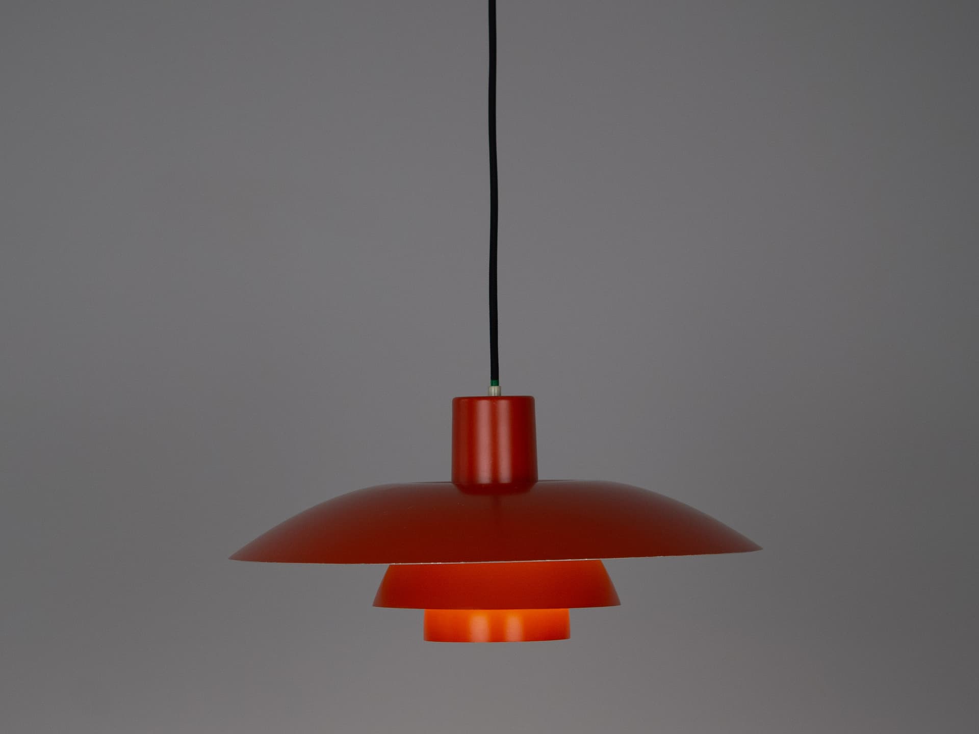 Lampa wisząca PH 4/3, czerwona, aluminium, proj. P. Henningsen, Louis Poulsen, Dania, lata 70. - 314897