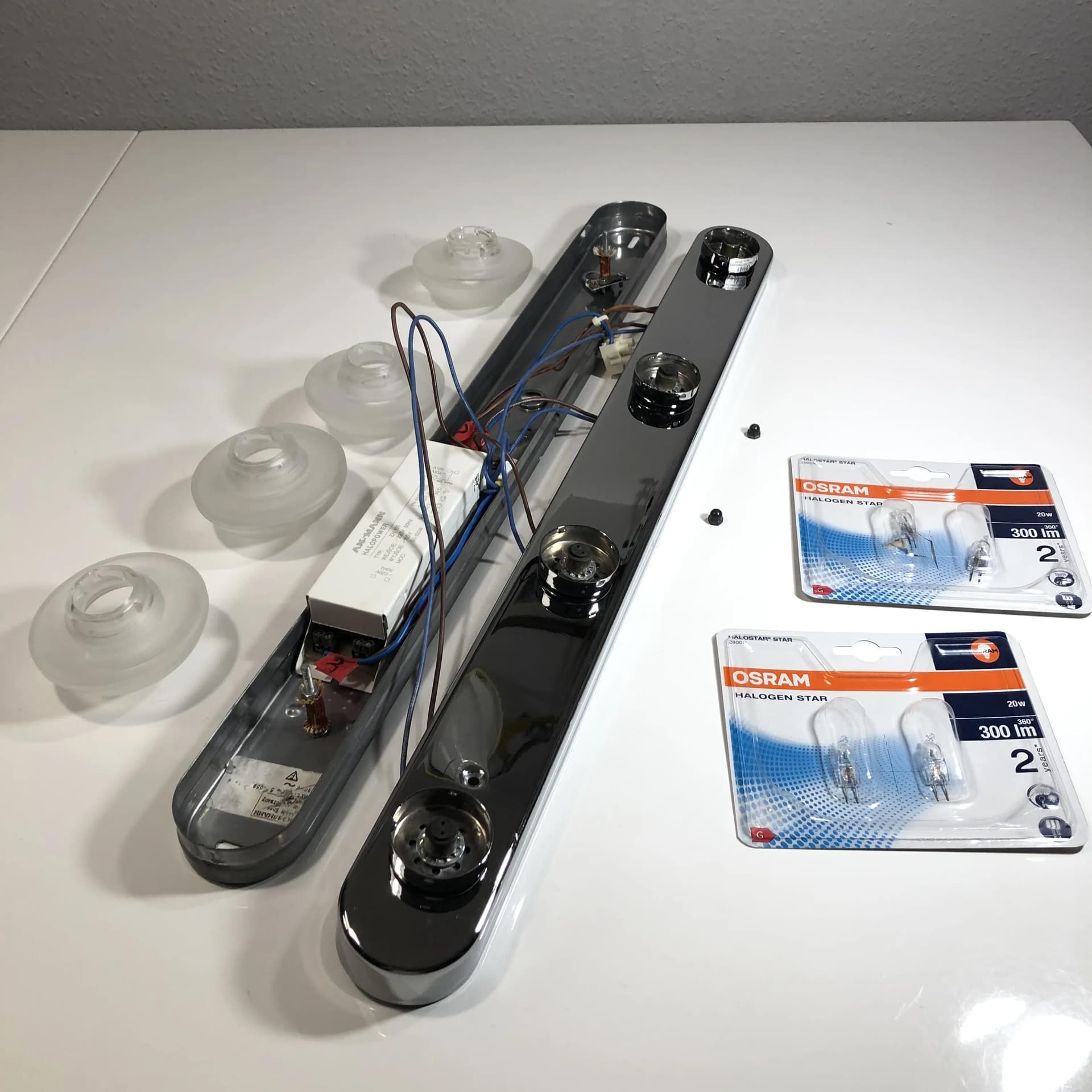 Kinkiet, chromowana stal, szkło, Grossmann Leuchten, Niemcy, lata 90. - 23204