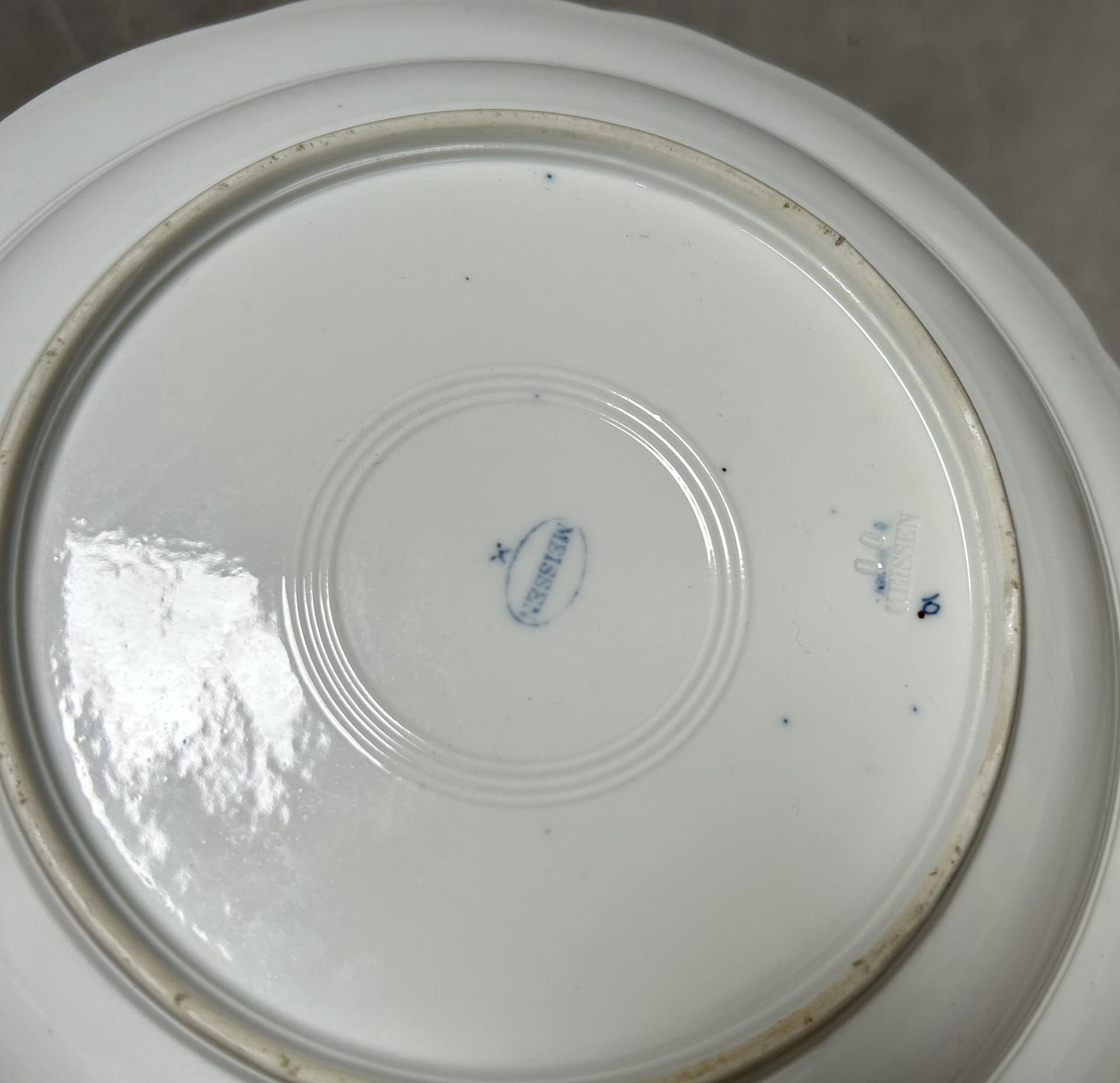 Talerz głęboki Zwiebelmuster 27 cm, porcelana biała kobaltowa, Meissen, Niemcy, XIX w. - 316456