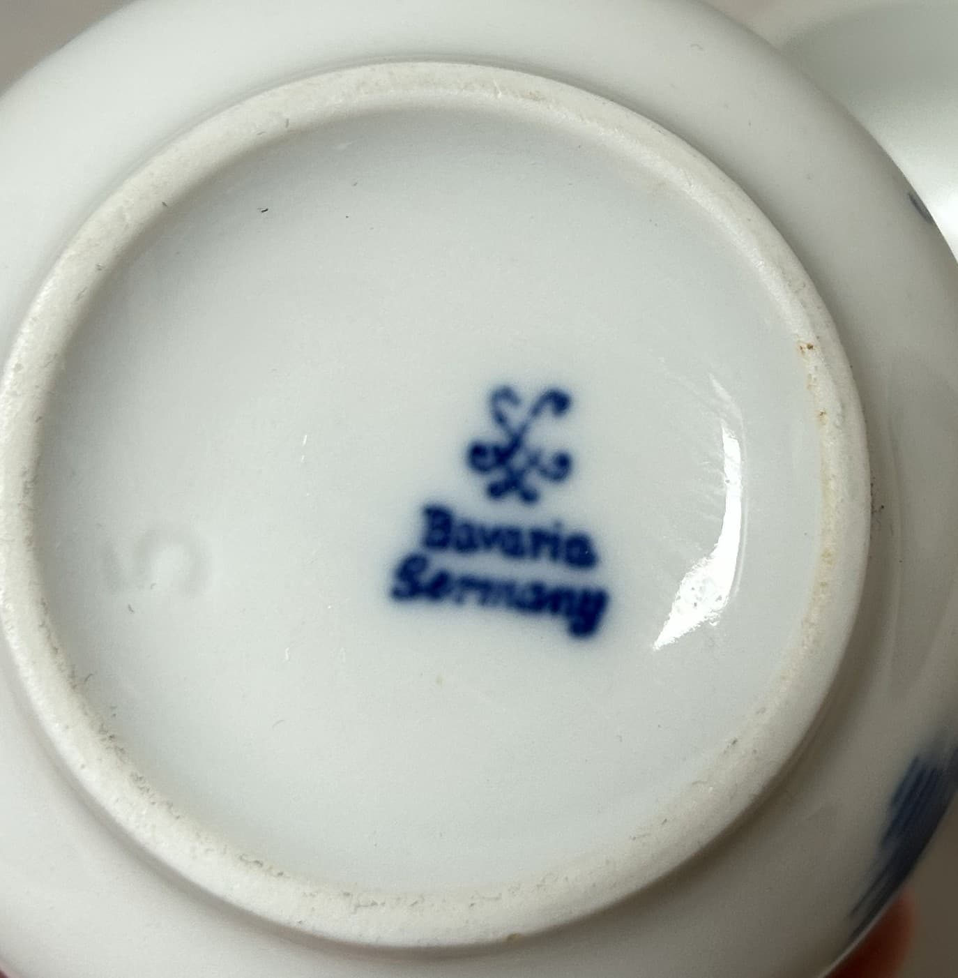 Cukiernica wzór cebulowy, porcelana biała niebieska, Oscar Schaller, Niemcy - 316469