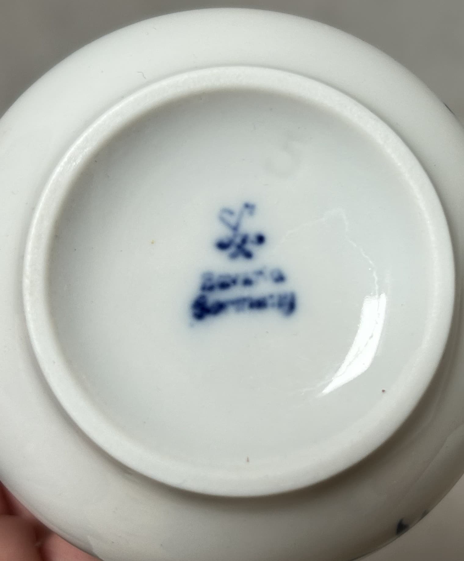 Cukiernica wzór cebulowy, porcelana biała niebieska, Oscar Schaller, Niemcy - 316468