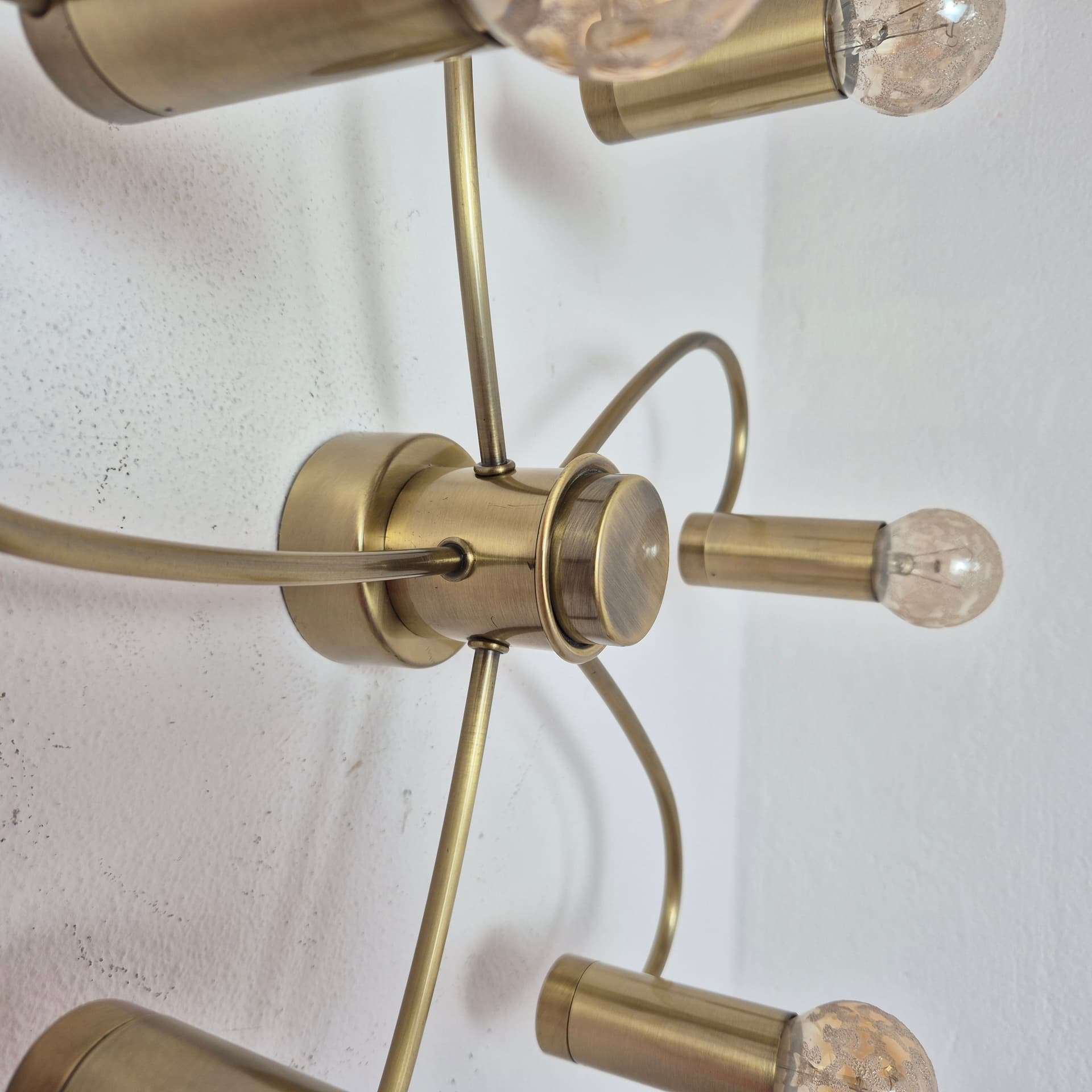 Lampa sufitowa, space age, metal złoty, Honsel, Niemcy, lata 70. - 316487