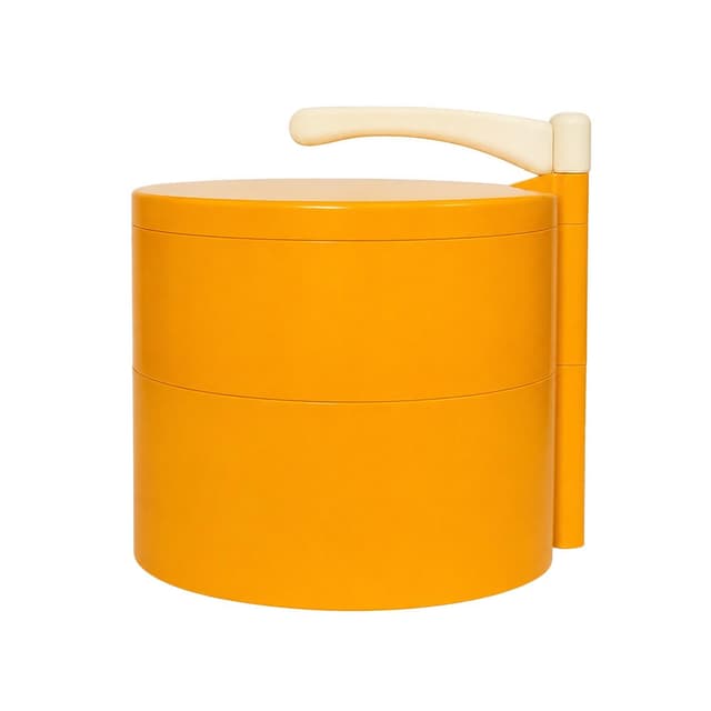 Tabletop Sewing Box Space Age, orange beige, plastic, Germany, 1970s. - DIMENSION