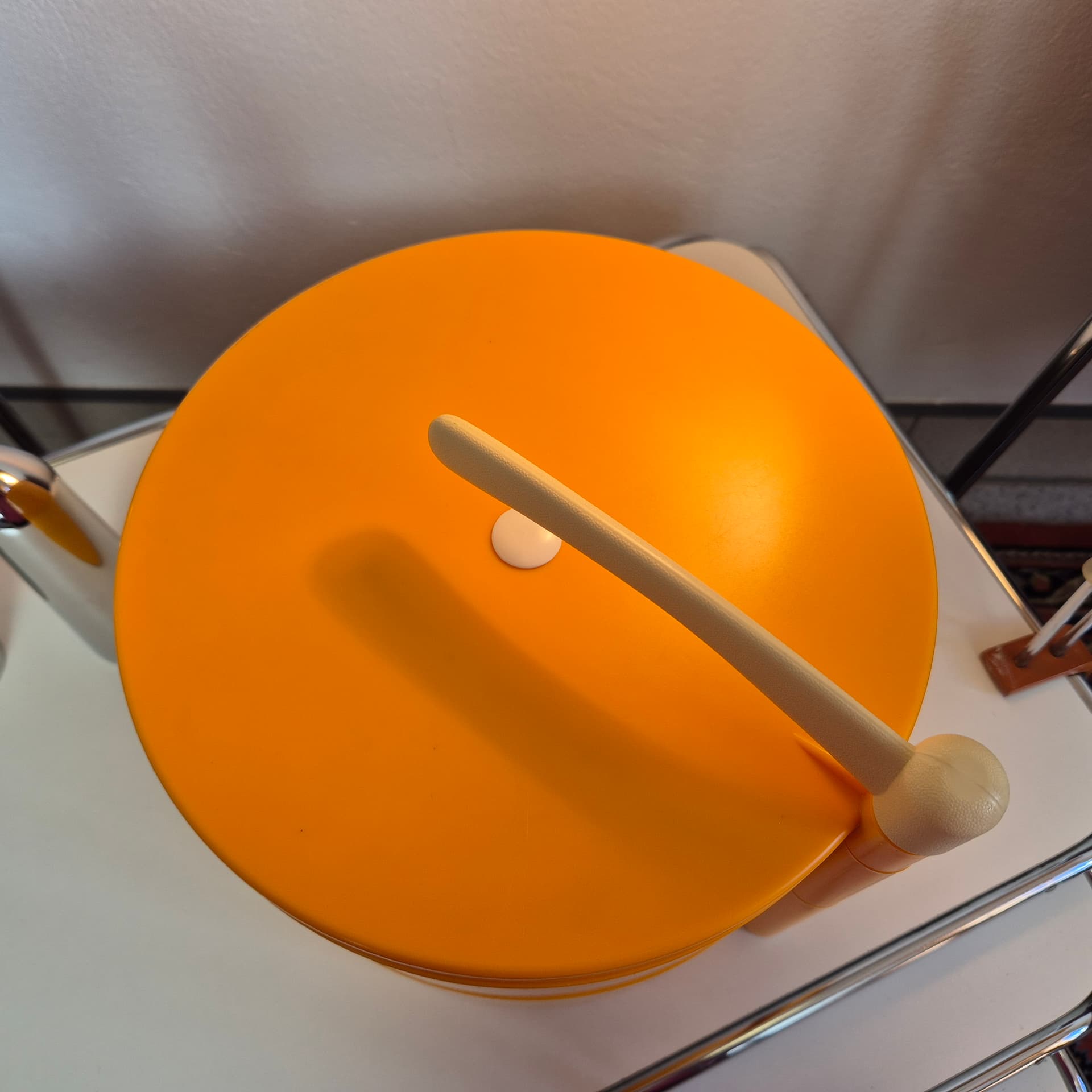 Tabletop Sewing Box Space Age, orange beige, plastic, Germany, 1970s. - 316591