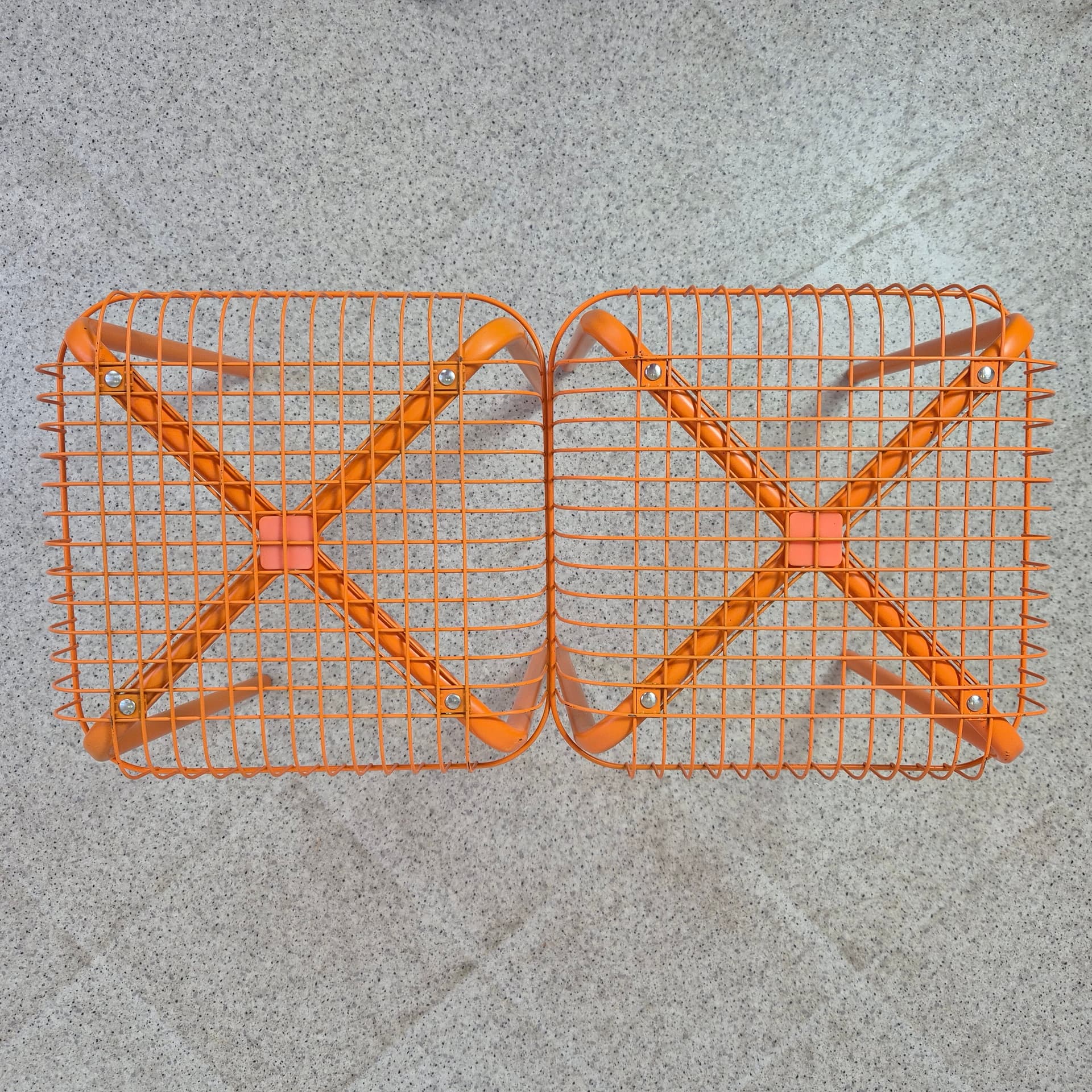 Stool Vasteron, orange metal, by I. Bermúdez, F. Cayouotte, Ikea, 1990s. - 316610