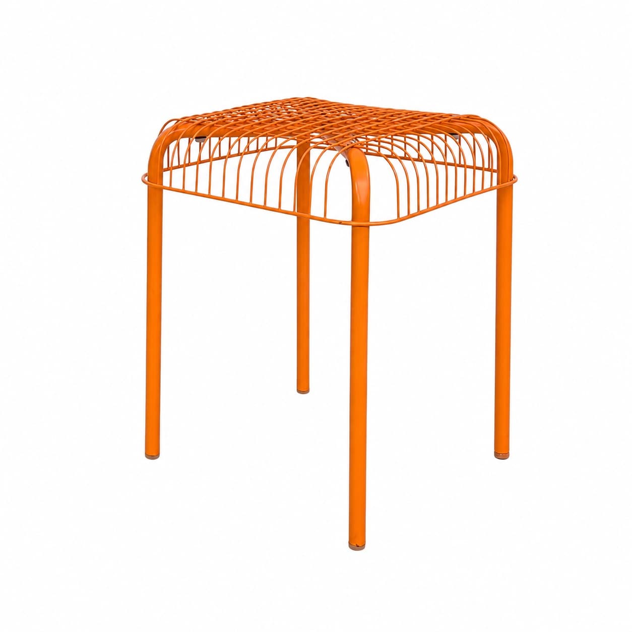 Stool Vasteron, orange metal, by I. Bermúdez, F. Cayouotte, Ikea, 1990s. - 316611