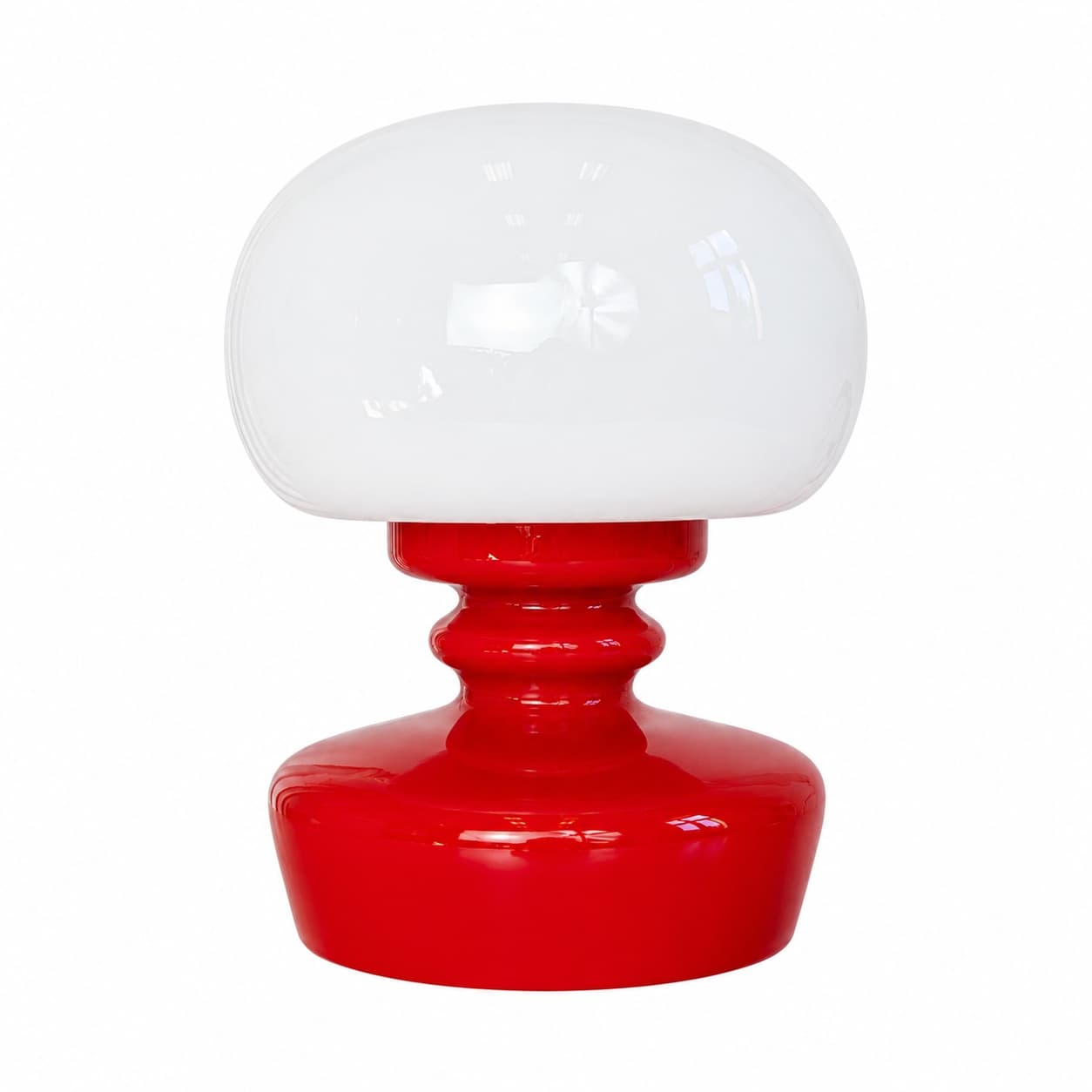 Table lamp, red white glass, by Š. Tabera, OPP Jihlava, Czechoslovakia, 1970s. - 316765