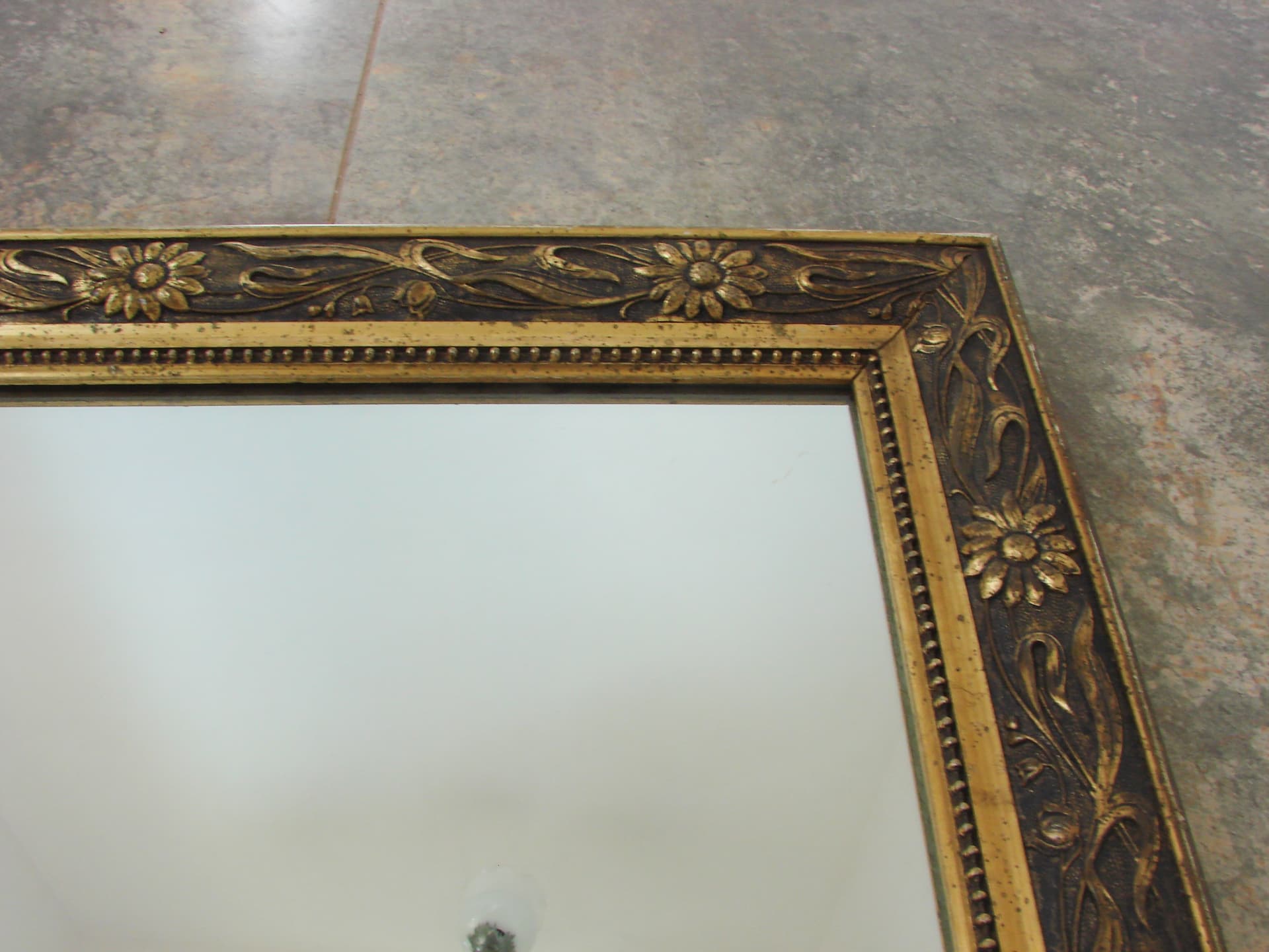 Wall mirror, gold brown, wood glass, 1960s - 316802
