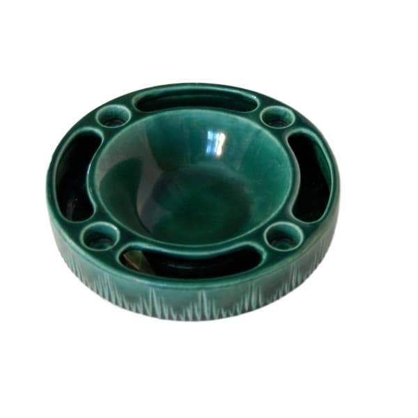 Centerpiece/Candle Holder Jasba, green, ceramics, Germany, 1970s.