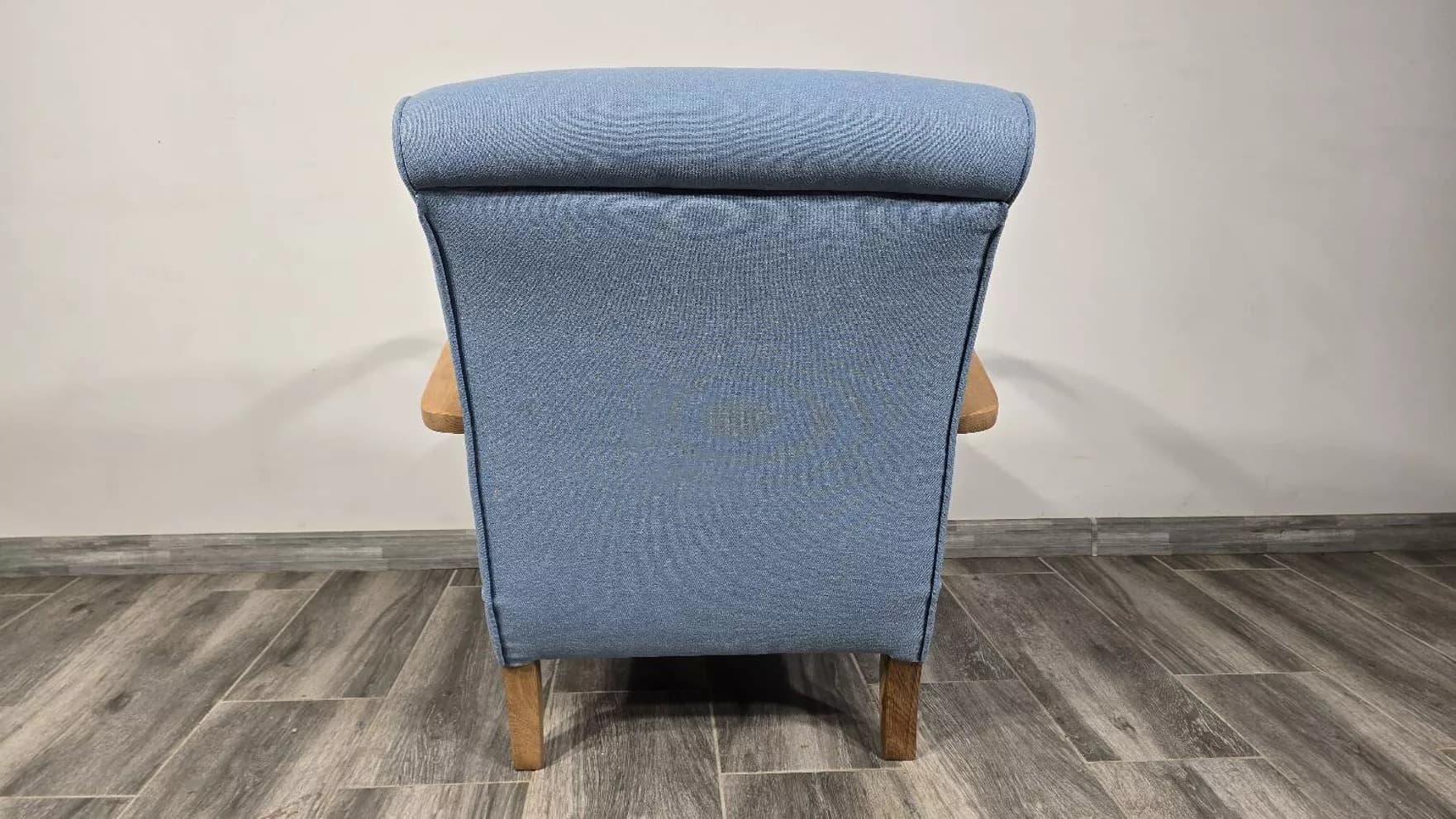 Armchair H 410, blue, oak, by J. Halabala, UP Závody, Czechoslovakia, 1950s. - 152