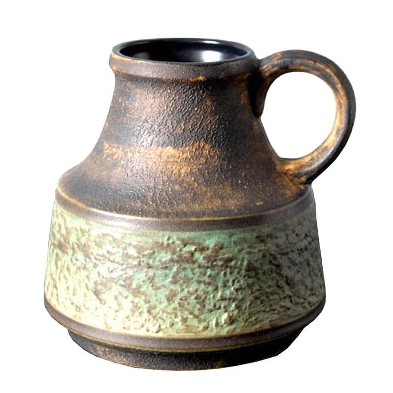 Ceramic Vase, brown green, by G. Heuckeroth, Carstens, Germany, 1960s.