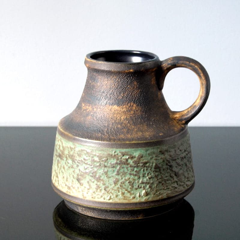 Ceramic Vase, brown green, by G. Heuckeroth, Carstens, Germany, 1960s. - 317399
