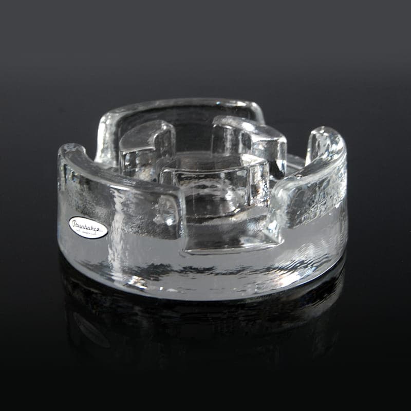 Warmer/Candle Holder Pukeberg, transparent glass, Sweden, 1970s. - 317388