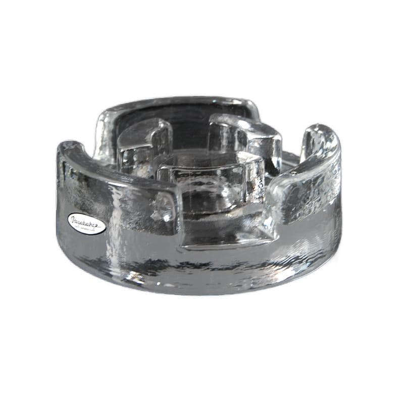 Warmer/Candle Holder Pukeberg, transparent glass, Sweden, 1970s.
