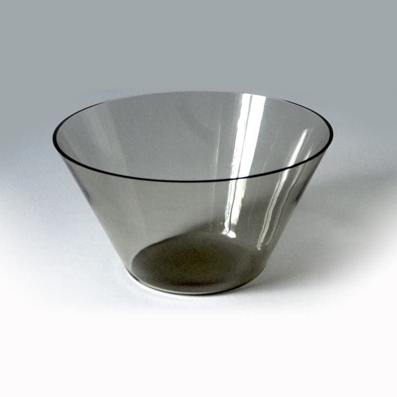 Bowl minimalist, smoky grey, crystal, Germany, 1960s. - 317383