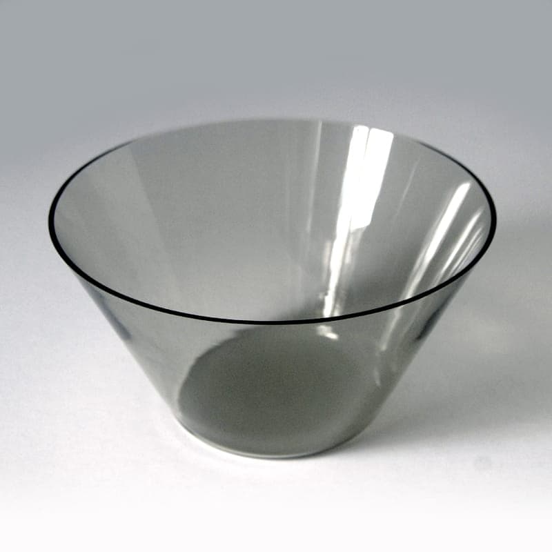Bowl minimalist, smoky grey, crystal, Germany, 1960s. - 317384