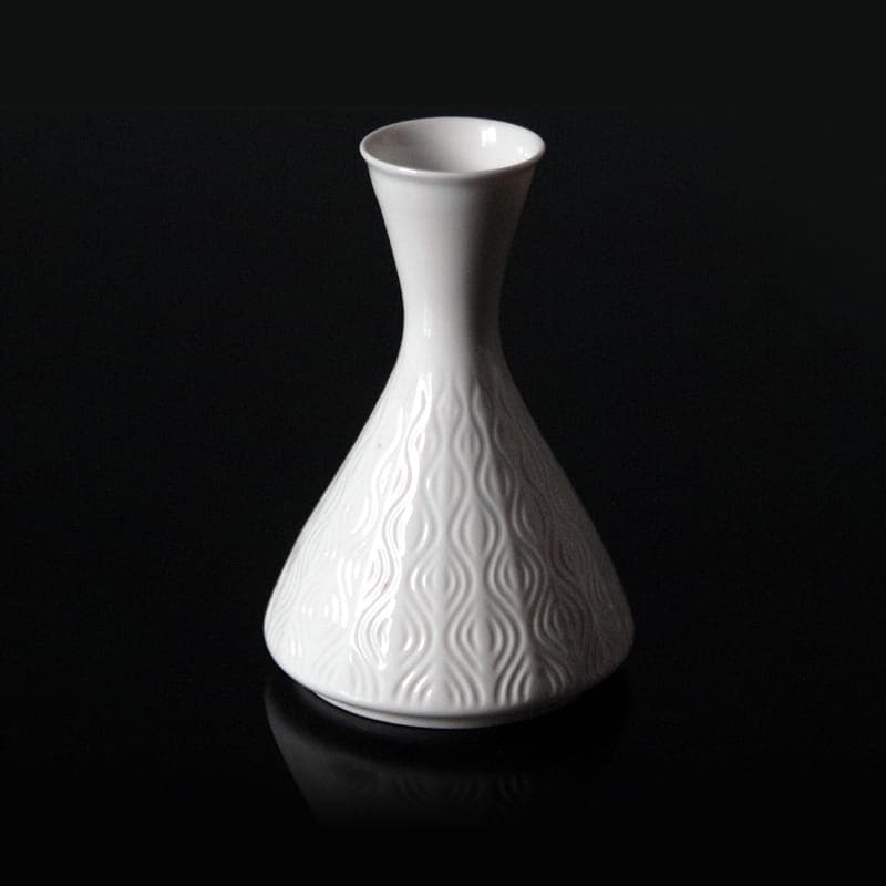 Vase Op Art, white, porcelain, Furstenberg, Germany, 1970s. - 317366