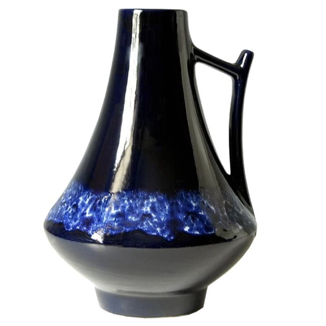 Vase, Stein Keramik, navy blue, ceramics, Germany, 1960s. - DIMENSION