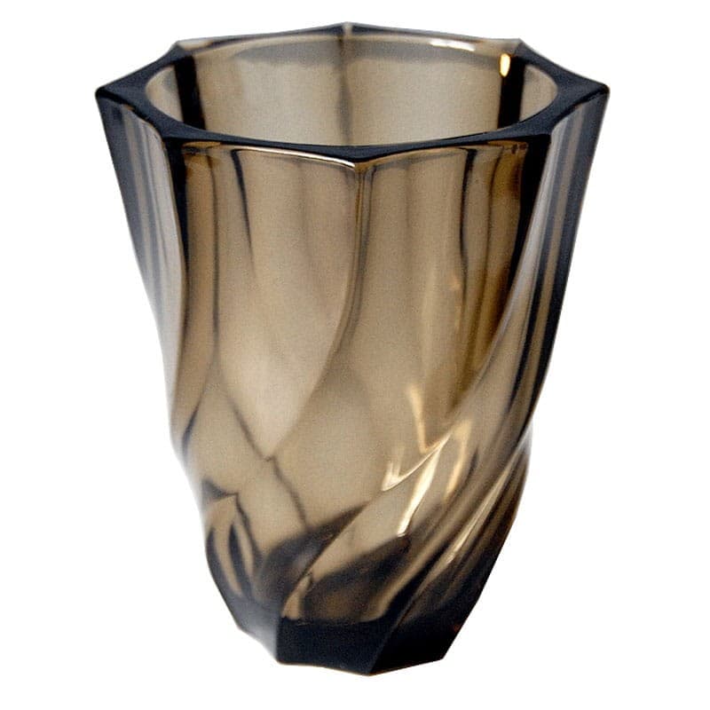 Vase, smoky brown transparent glass, France, 1980s. - 317359