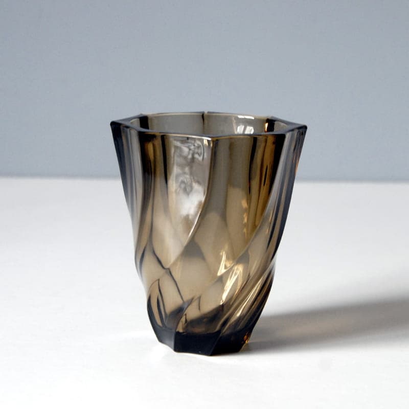 Vase, smoky brown transparent glass, France, 1980s. - 317357