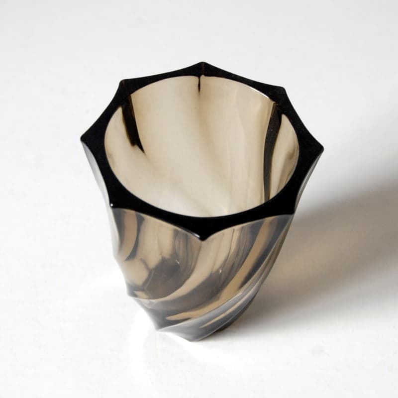 Vase, smoky brown transparent glass, France, 1980s. - 317358