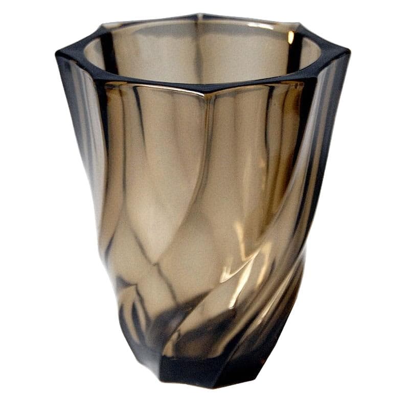 Vase, smoky brown transparent glass, France, 1980s.