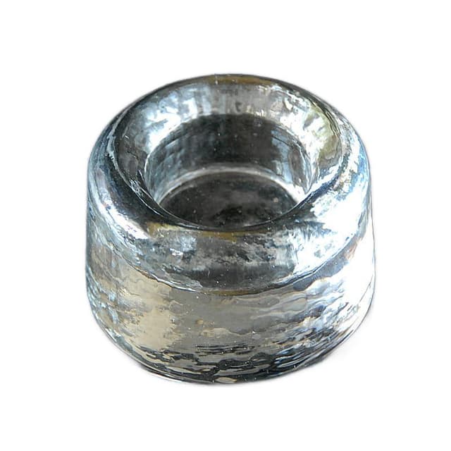 Candle Holder/Paperweight Ice Glass, transparent blue, glass, Scandinavia, 1970s. - DIMENSION