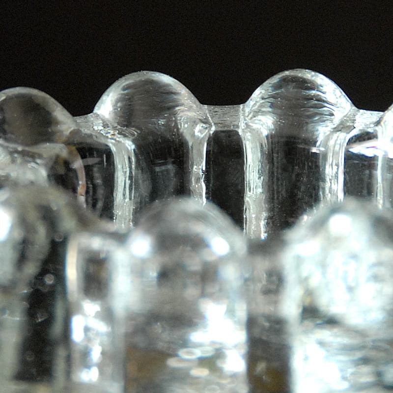 Ashtray ice glass transparent blue, Pukeberg, Sweden, 1970s. - 317243