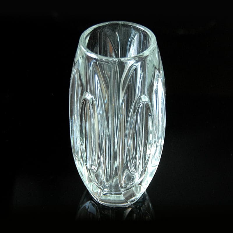 Glass Vase, transparent, by R. Schrotter, Czechoslovakia, 1950s. - 317240