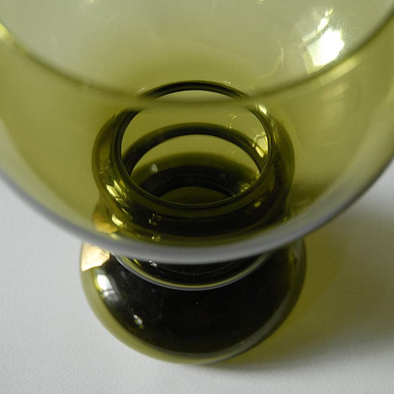 Vase, olive green, glass, Kristallglass Regenhutte, Germany, 1970s. - 317220