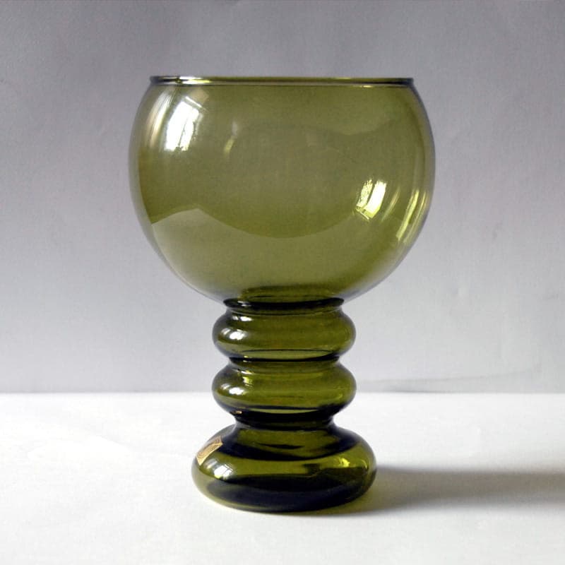 Vase, olive green, glass, Kristallglass Regenhutte, Germany, 1970s. - 317221