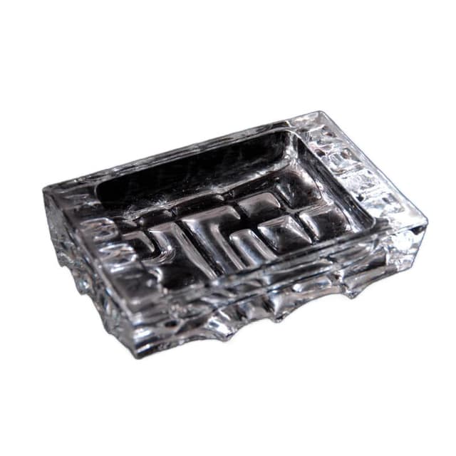 Ashtray, transparent glass, by V. Urban, Sklo Union, Czechoslovakia, 1960s. - DIMENSION