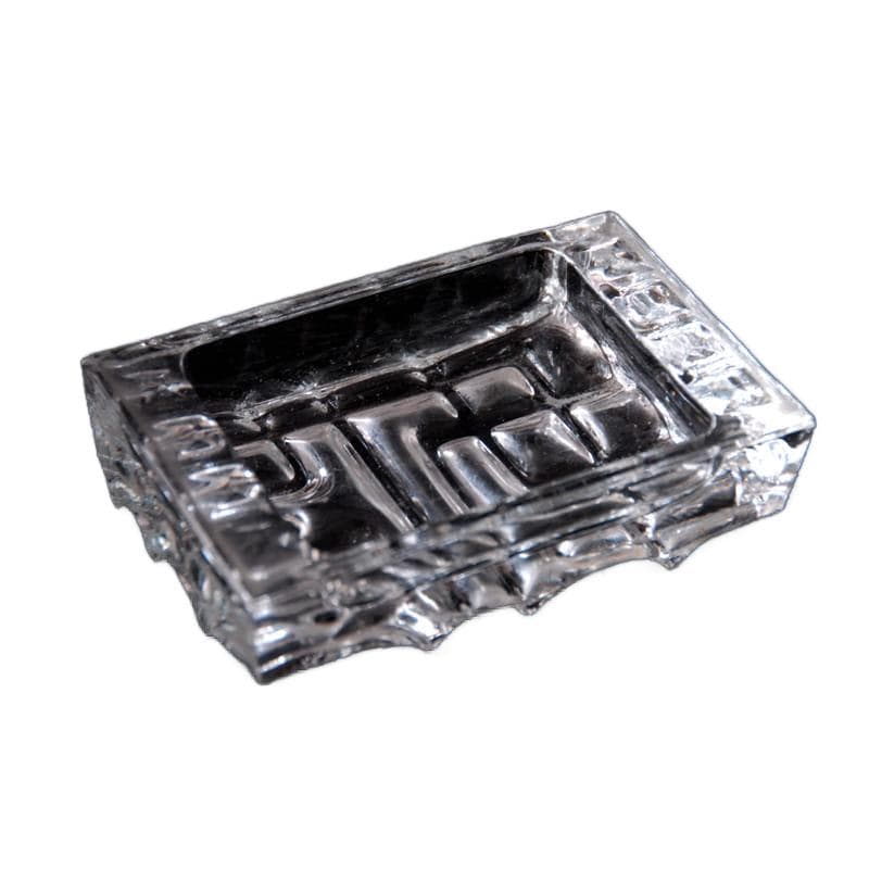 Ashtray, transparent glass, by V. Urban, Sklo Union, Czechoslovakia, 1960s.