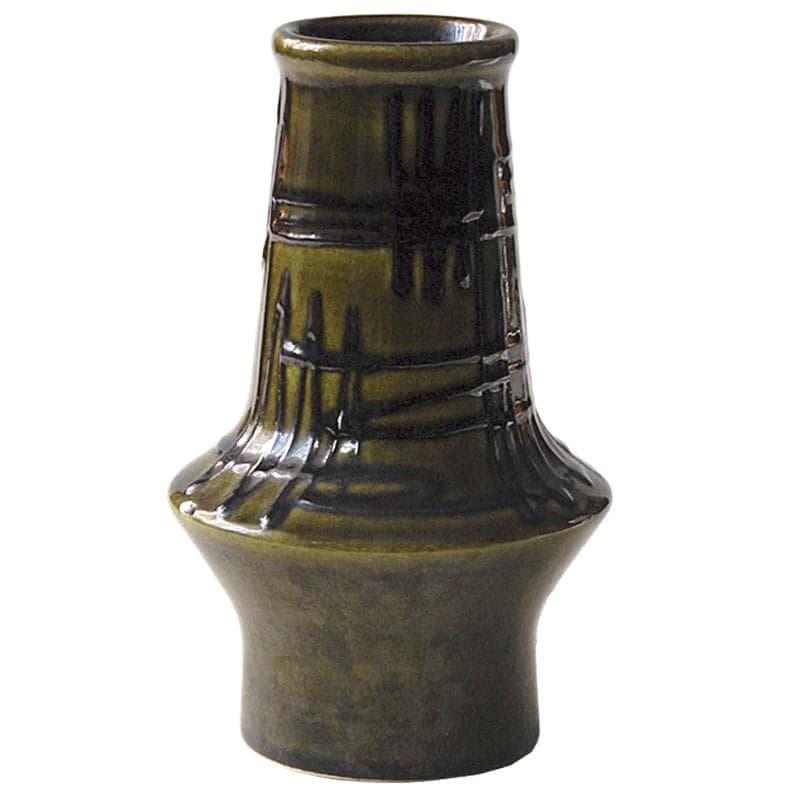 Wazon ceramiczny oliwkowy, Ilkra, Niemcy, lata 60.