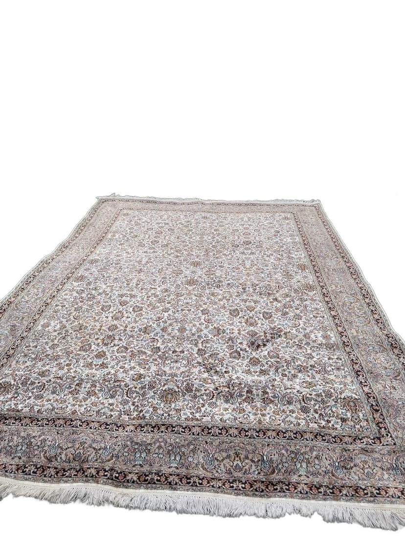 Rug Ghoum Qom 350x250 cm, multicolor silk, India