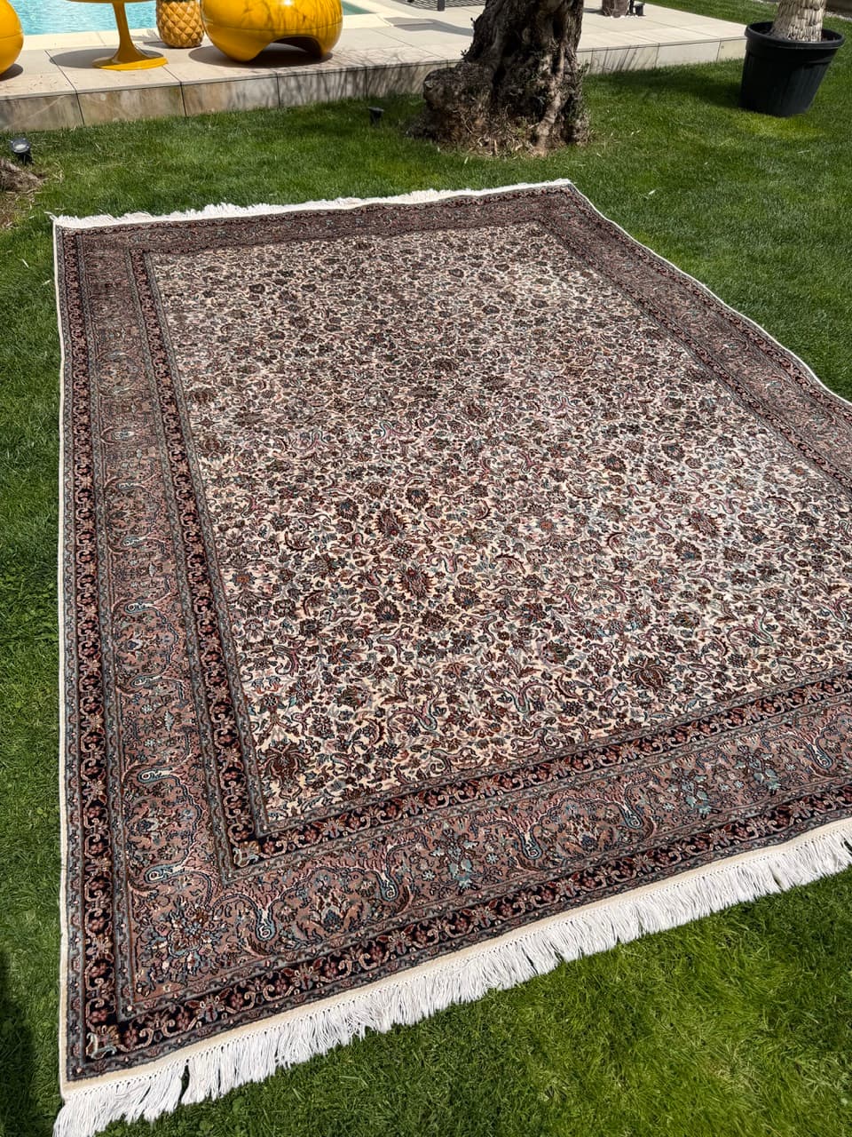 Rug Ghoum Qom 350x250 cm, multicolor silk, India - 316952