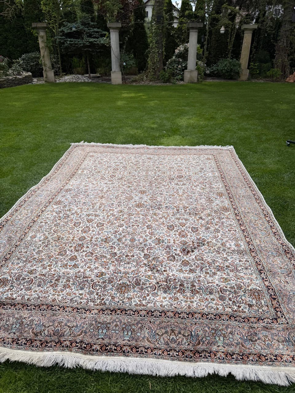 Rug Ghoum Qom 350x250 cm, multicolor silk, India - 316954