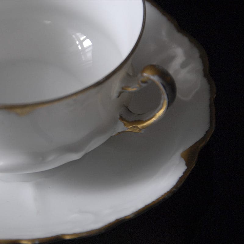 Filiżanka, porcelana biała, złocona, Oscar & Edgar Gutherz Royal Austria, Austria, XIX w. - 317140