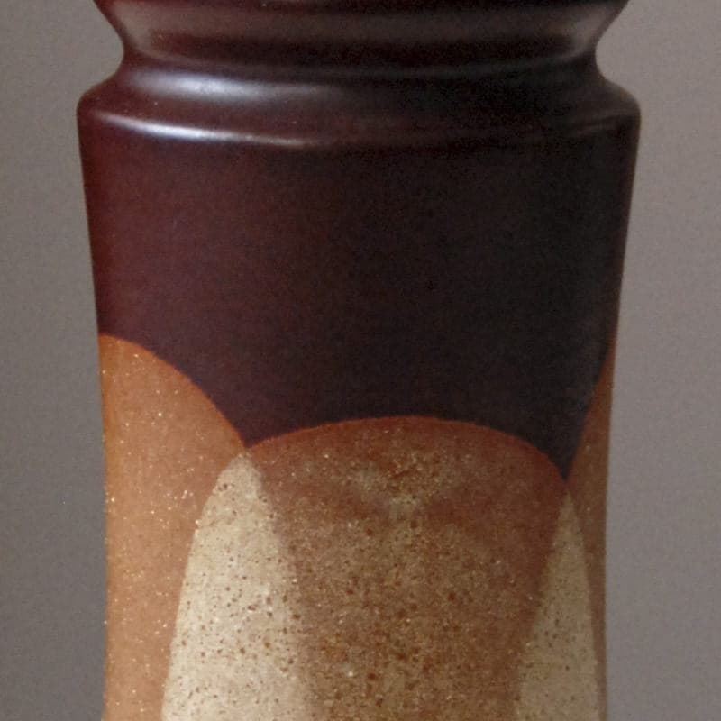 Wazon ceramiczny, beżowy brązowy, ceramika, Niemcy, lata 60. - 317128