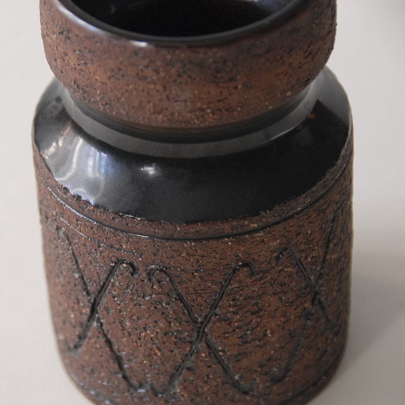 Wazon Gabriel, kamionka brązowy, szkliwo czarny, proj. E. Bjerén, Gabriel, Szwecja, lata 60. - 317124