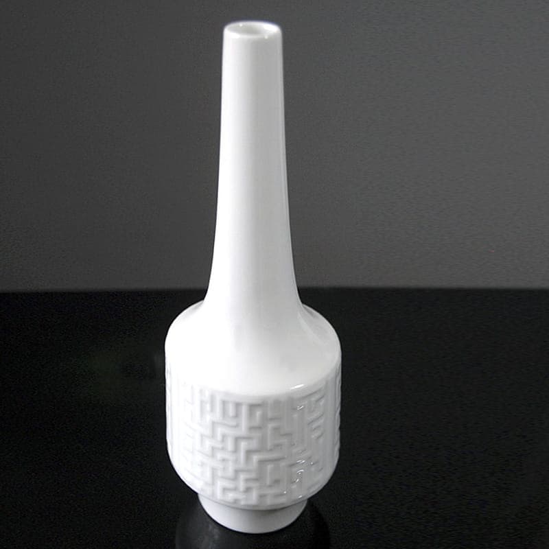 Wazon Op Art, biały, porcelana, Niemcy, lata 70. - 317107