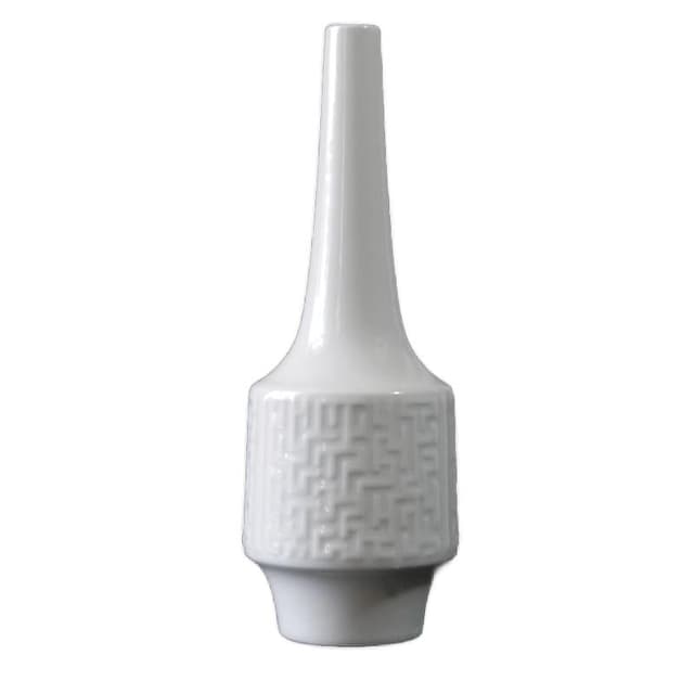 Wazon Op Art, biały, porcelana, Niemcy, lata 70. - WYMIARY