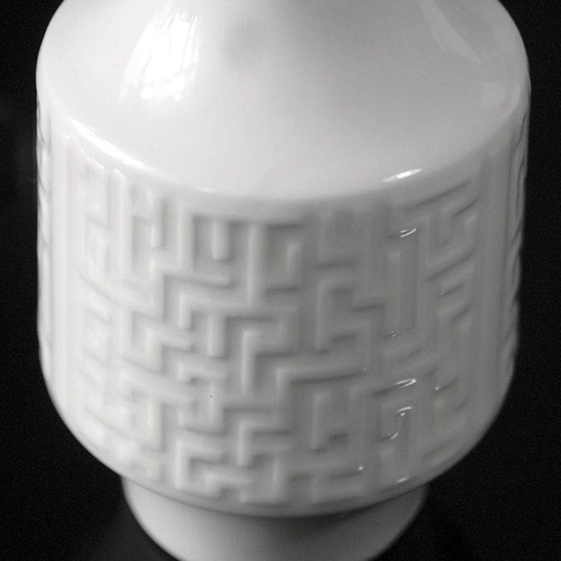Wazon Op Art, biały, porcelana, Niemcy, lata 70. - 317108