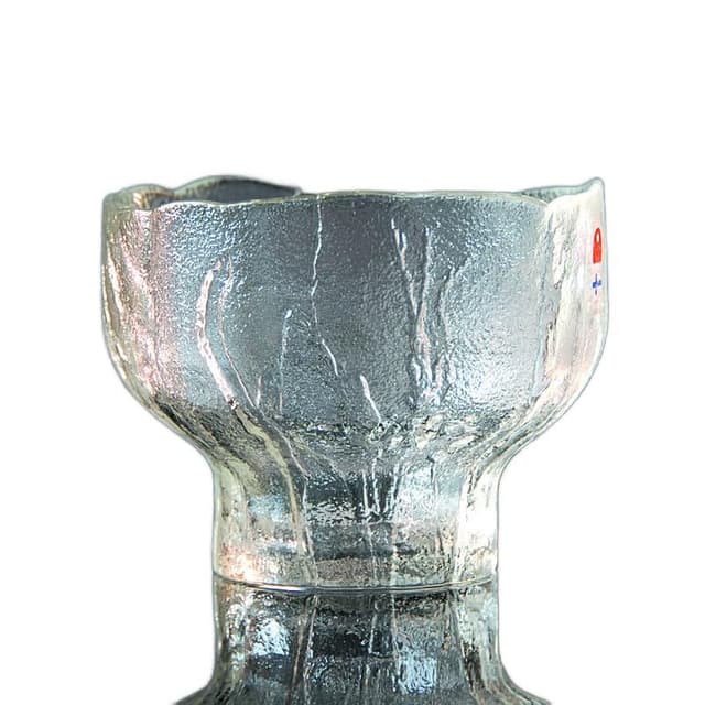Świecznik szklany transparentny niebieski, proj. K. Aarikka, Humppila, Finlandia, lata 60. - WYMIARY