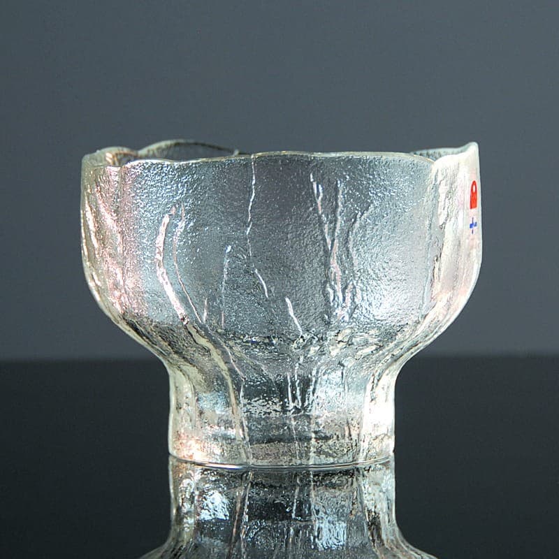 Świecznik szklany transparentny niebieski, proj. K. Aarikka, Humppila, Finlandia, lata 60. - 317077