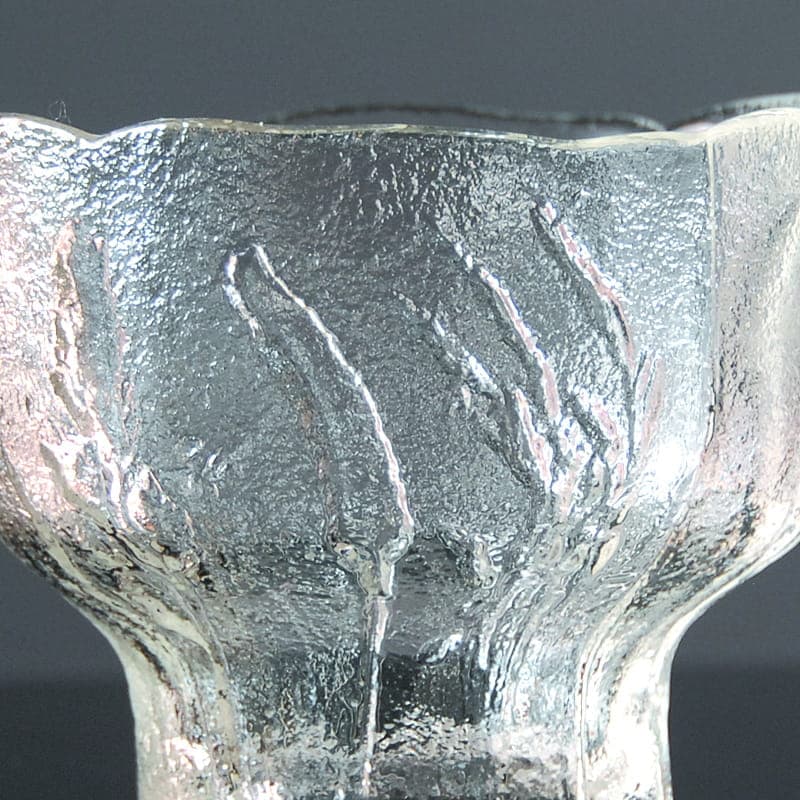 Świecznik szklany transparentny niebieski, proj. K. Aarikka, Humppila, Finlandia, lata 60. - 317076
