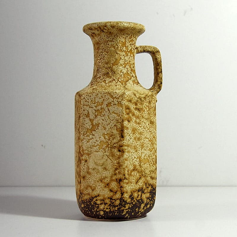 Wazon fat lava, beżowy, ceramika, Scheurich Keramik, Niemcy, lata 70. - 317063
